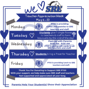 SRE Teacher Appreciation Week 2024 activities